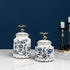 Emerald Elegance Decorative Ceramic Vase - Pair (Blue)